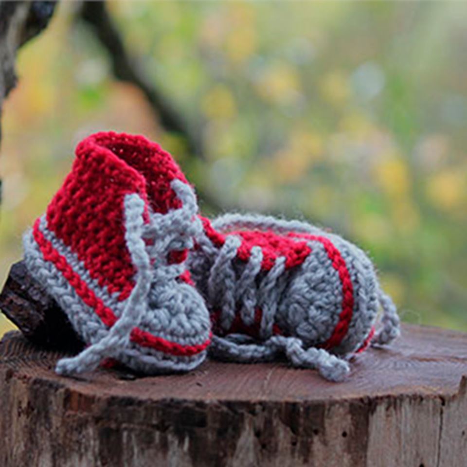 Hæklet baby converse sko online